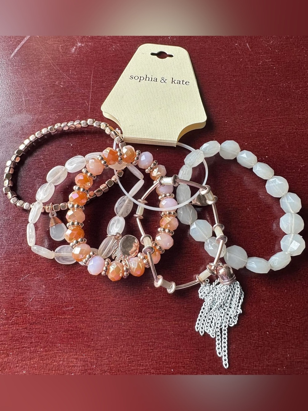 Sophia & Kate stretch bracelet set pinks nwt